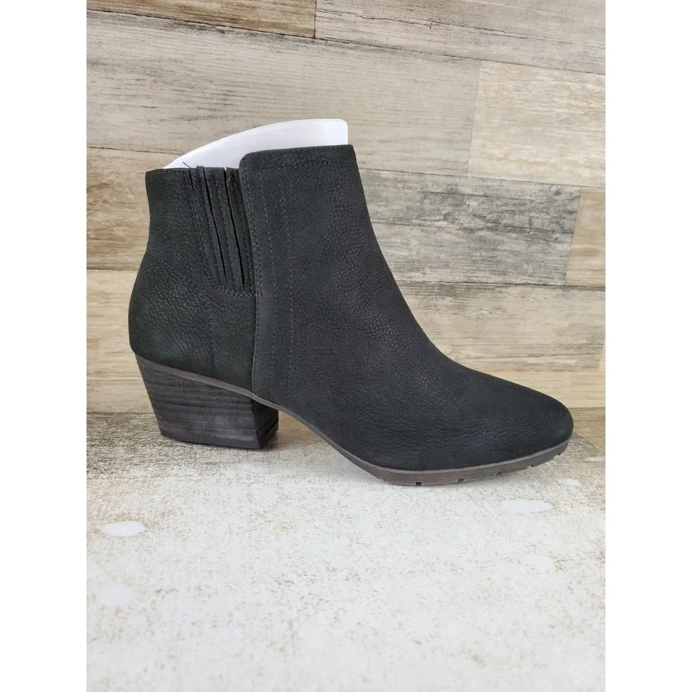 Blondo Valli 2.0 Women Ankle Bootie Sz 9 M Black Nubuck Leather Waterproof Block